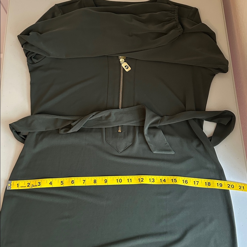 NWT Michael Kors Dark Green Long Sleeve Dress Size M. - Picture 10 of 16
